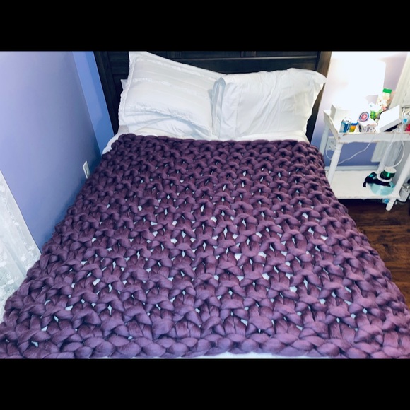 Handmade in U.S.A 50x60” Chunky Knit Blanket